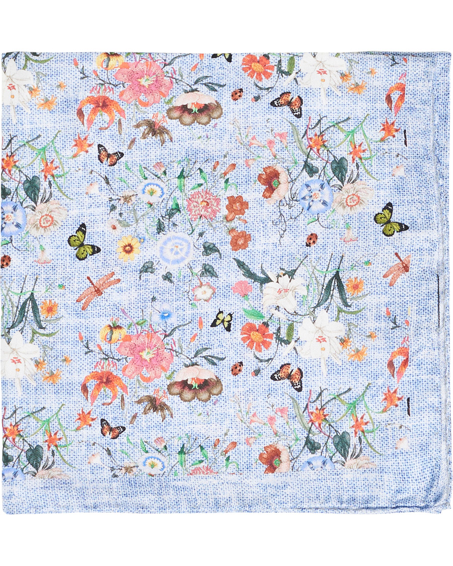 Herre | Amanda Christensen Silk Twill Printed Pocket Square Navy | Amanda Christensen | Silk Twill Printed Pocket Square Navy