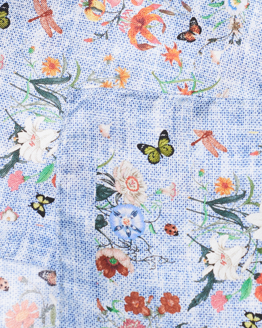 Herre | Amanda Christensen Silk Twill Printed Pocket Square Navy | Amanda Christensen | Silk Twill Printed Pocket Square Navy