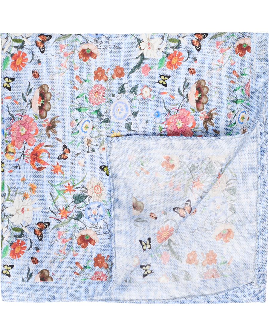 Herre | Amanda Christensen Silk Twill Printed Pocket Square Navy | Amanda Christensen | Silk Twill Printed Pocket Square Navy