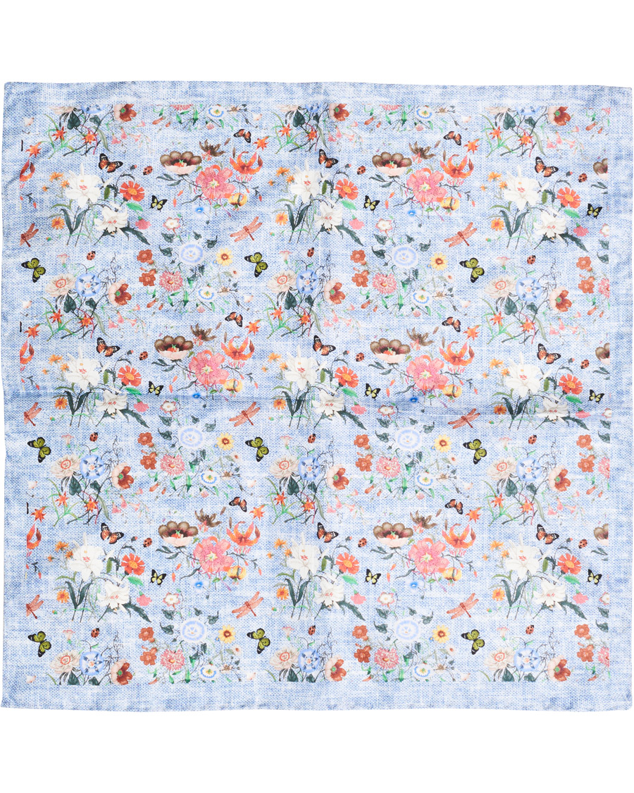 Herre | Amanda Christensen Silk Twill Printed Pocket Square Navy | Amanda Christensen | Silk Twill Printed Pocket Square Navy