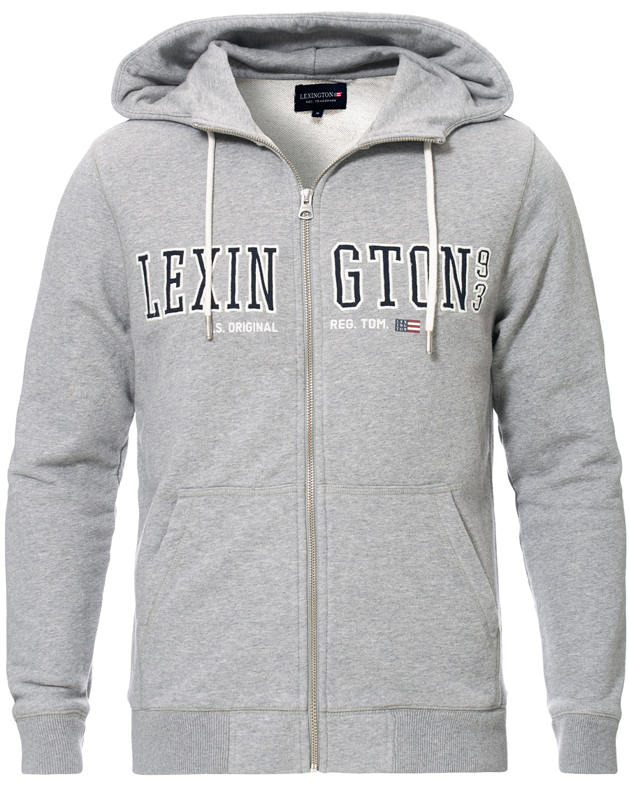 Herre | Trøjer | Lexington | Michael Full Zip Logo Hoodie Grey Melange
