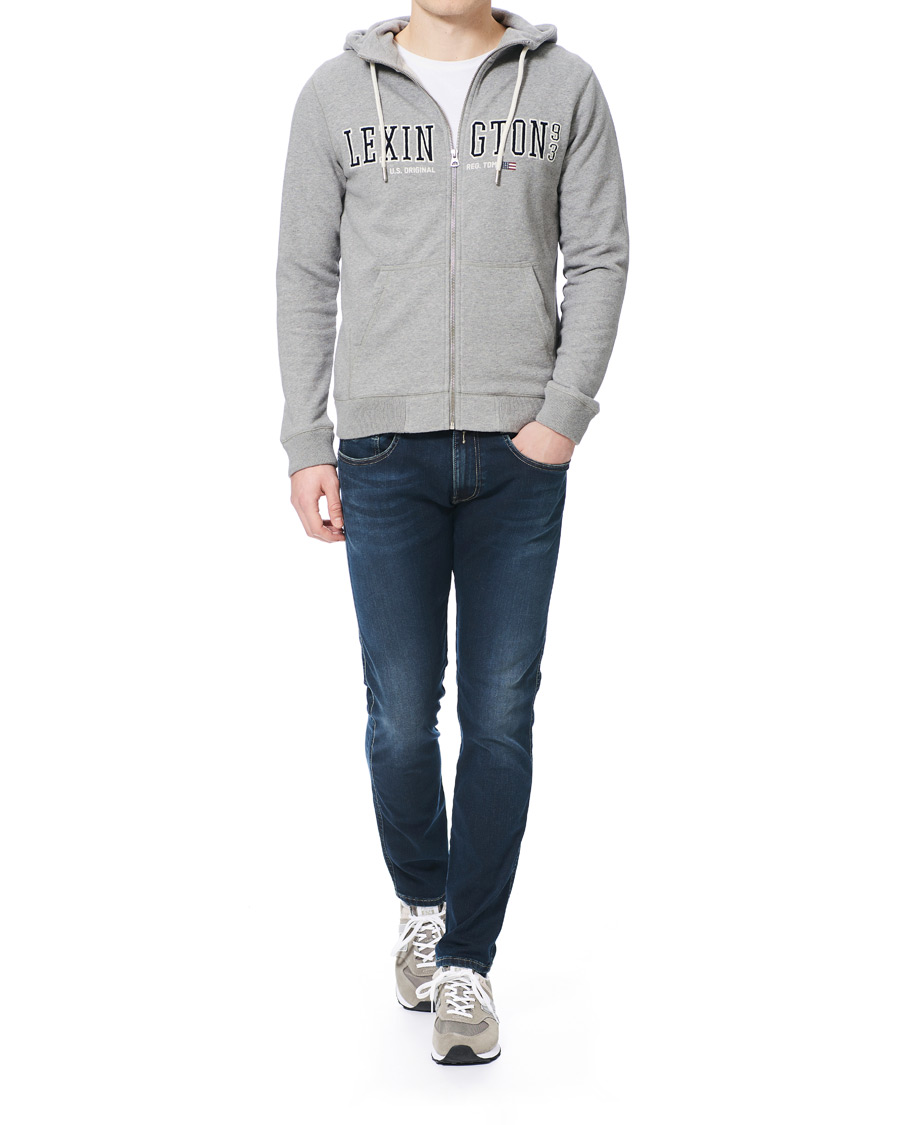 Herre | Trøjer | Lexington | Michael Full Zip Logo Hoodie Grey Melange