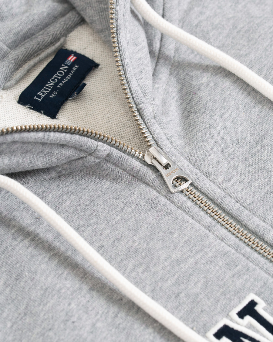 Herre | Trøjer | Lexington | Michael Full Zip Logo Hoodie Grey Melange
