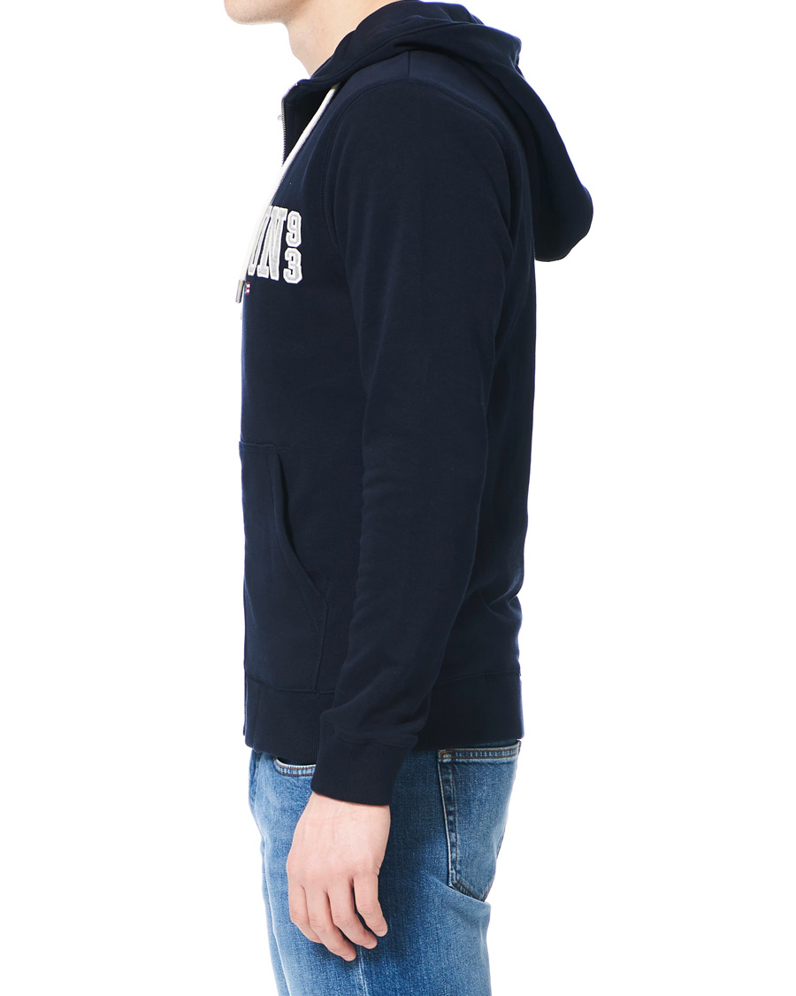 Herre | Trøjer | Lexington | Michael Full Zip Logo Hoodie Dark Blue