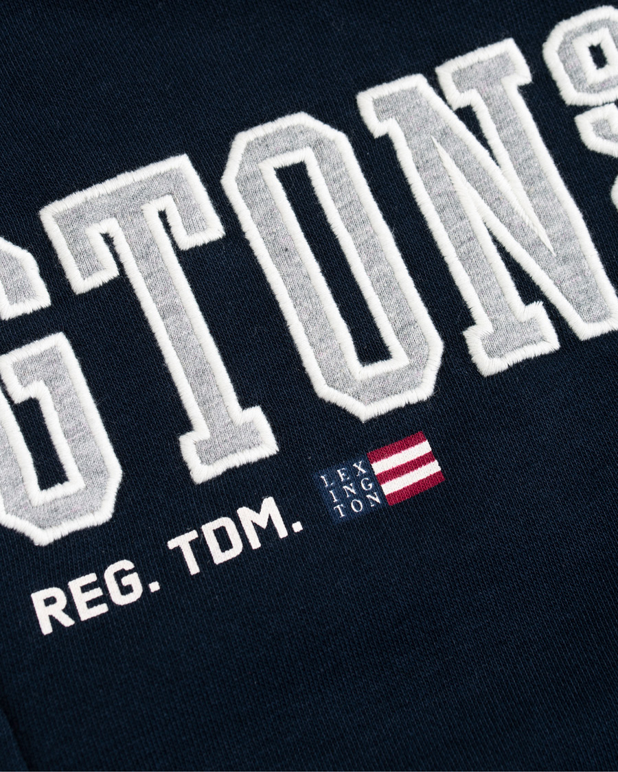 Herre | Trøjer | Lexington | Michael Full Zip Logo Hoodie Dark Blue