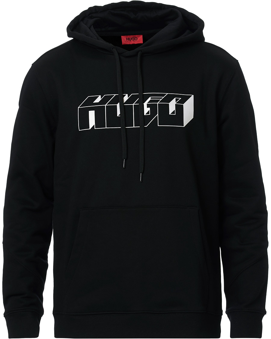 Herre | Trøjer | HUGO | Dazarus Reflex Print Relaxed Fit Hoodie Black