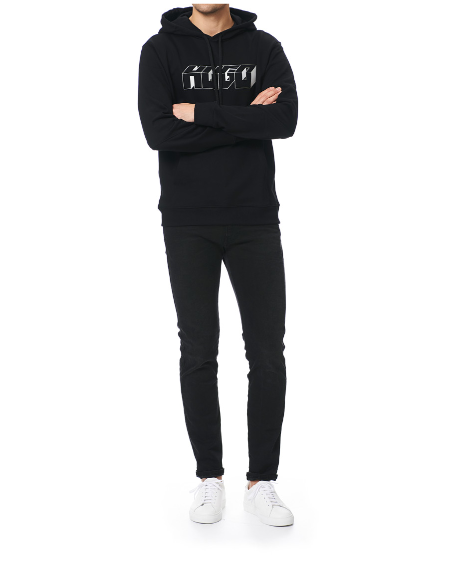Herre | Trøjer | HUGO | Dazarus Reflex Print Relaxed Fit Hoodie Black