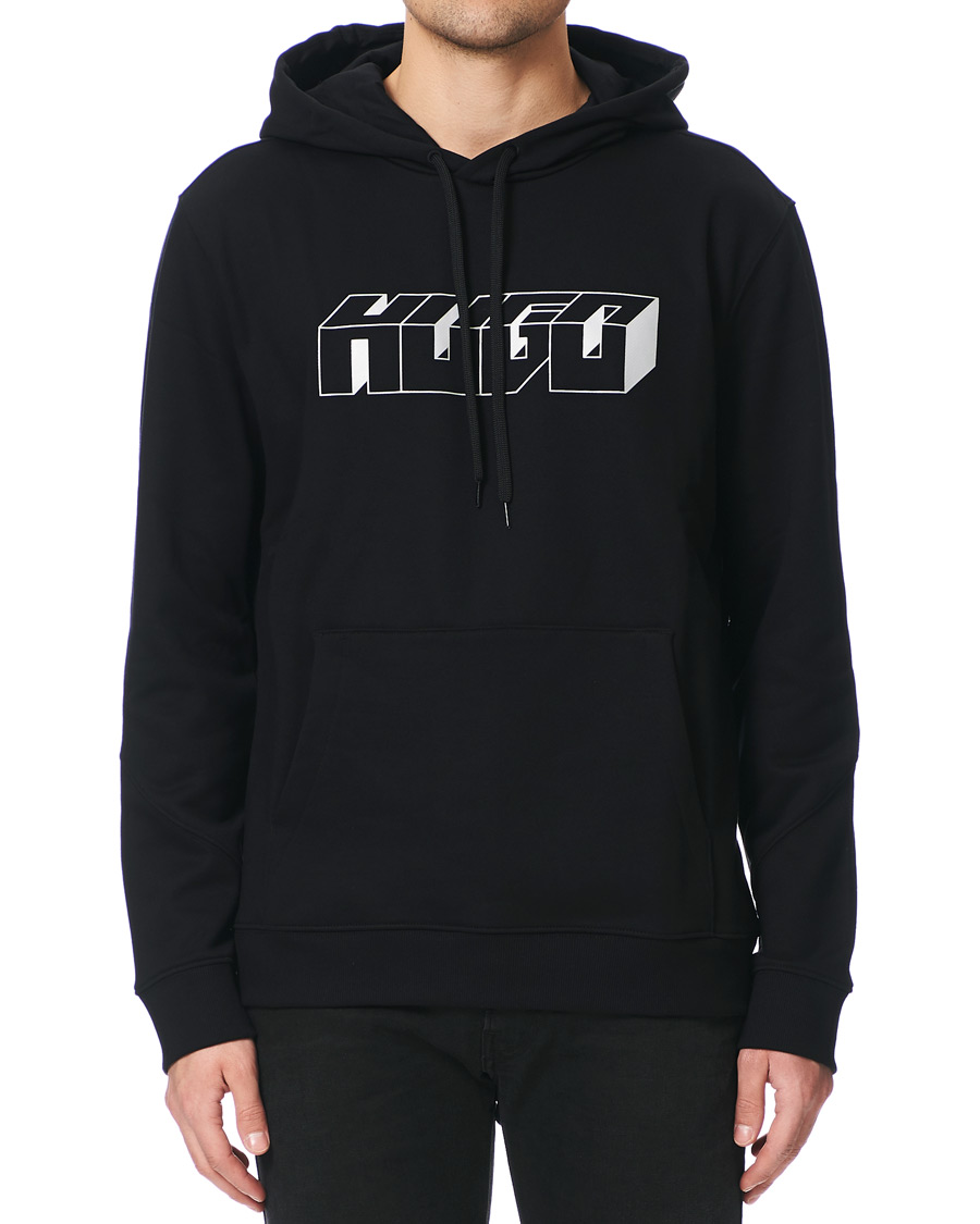 Herre | Trøjer | HUGO | Dazarus Reflex Print Relaxed Fit Hoodie Black