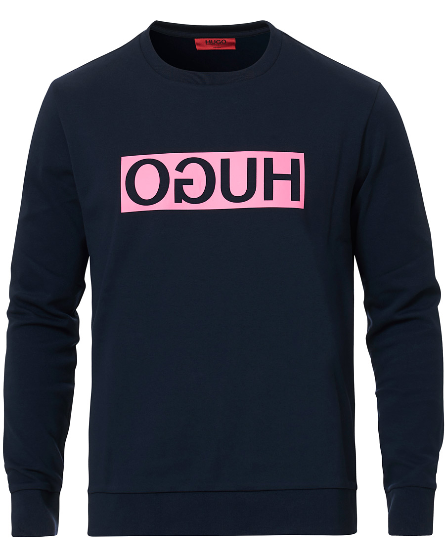 Herre | Trøjer | HUGO | Dicago Crew Neck Logo Sweatshirt Dark Blue