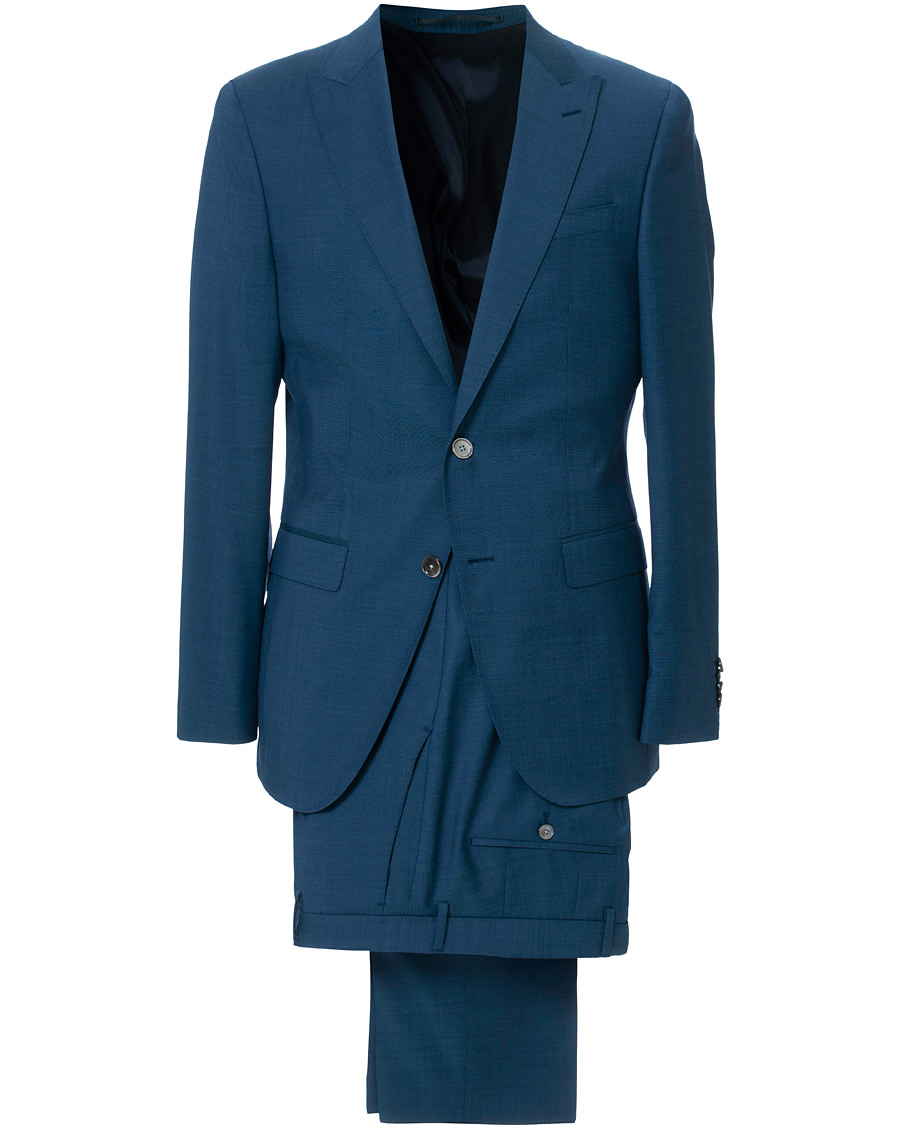 Herre | Jakkesæt | BOSS BLACK | BOSS Novid/Ben Peak Lapel Stretch Wool Suit Napoli Blue