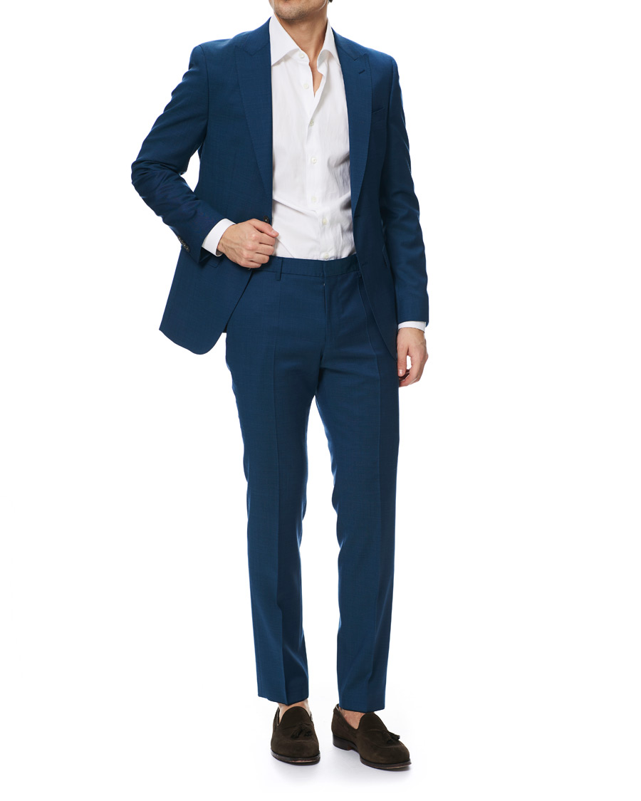 Herre | Jakkesæt | BOSS BLACK | BOSS Novid/Ben Peak Lapel Stretch Wool Suit Napoli Blue
