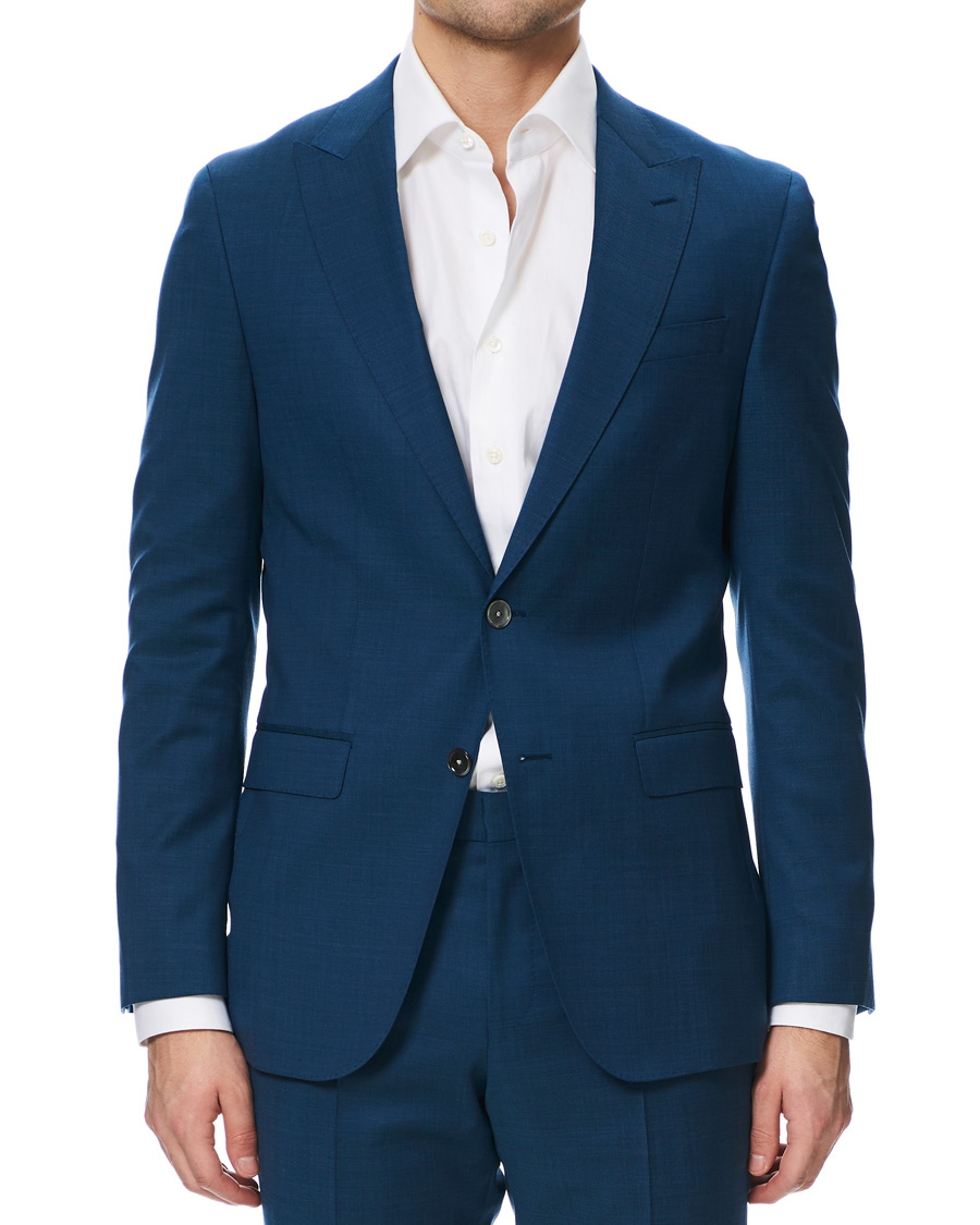 Herre | Jakkesæt | BOSS BLACK | BOSS Novid/Ben Peak Lapel Stretch Wool Suit Napoli Blue