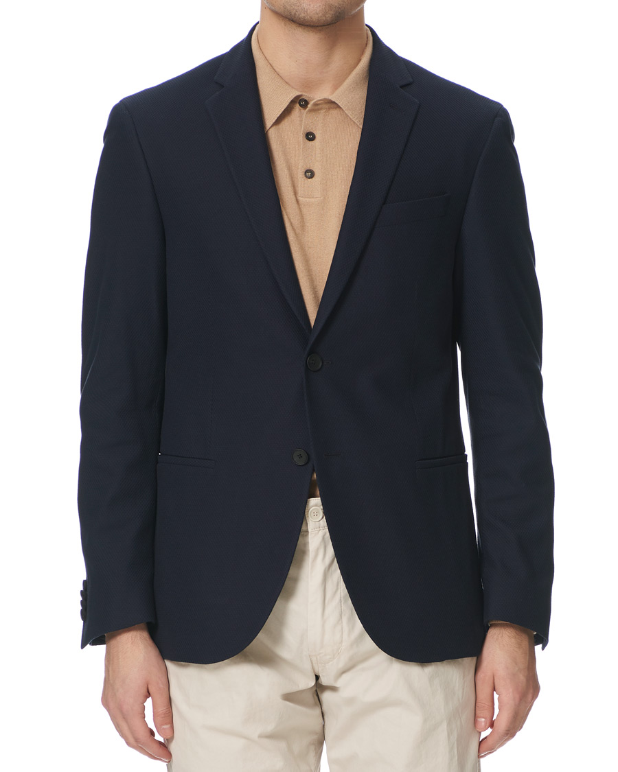 Herre | Blazere & jakker | BOSS BLACK | BOSS Norwin Structured Knitted Blazer Navy