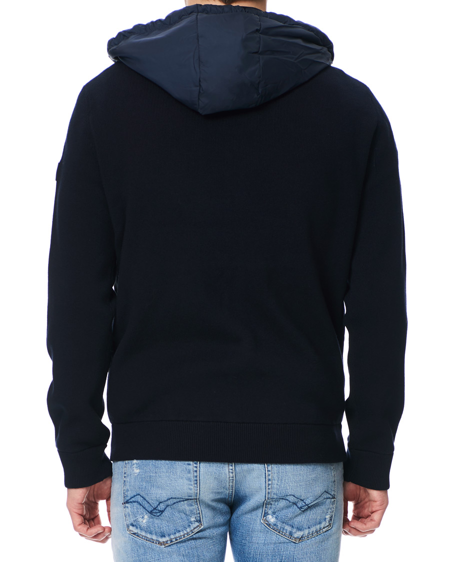 Herre | Jakker | BOSS BLACK | BOSS Ofabio Hybrid Knitted Full-Zip Hoodie Dark Blue
