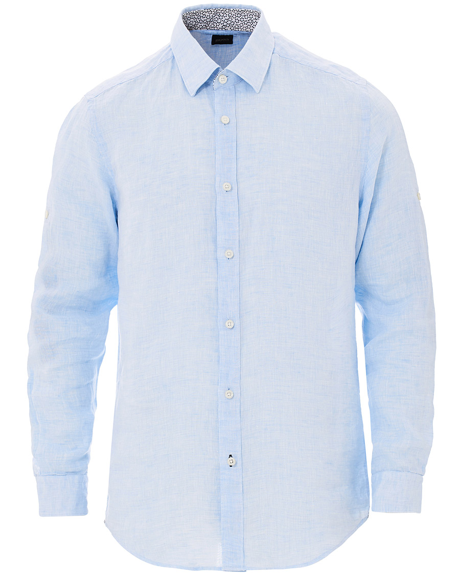 Herre | Skjorter | BOSS BLACK | BOSS Lukas Linen Shirt Light Blue