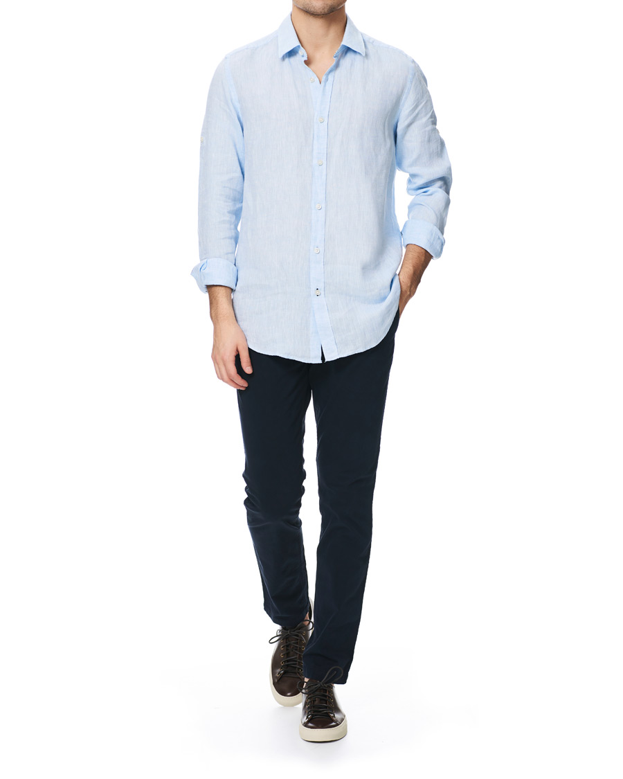 Herre | Skjorter | BOSS BLACK | BOSS Lukas Linen Shirt Light Blue