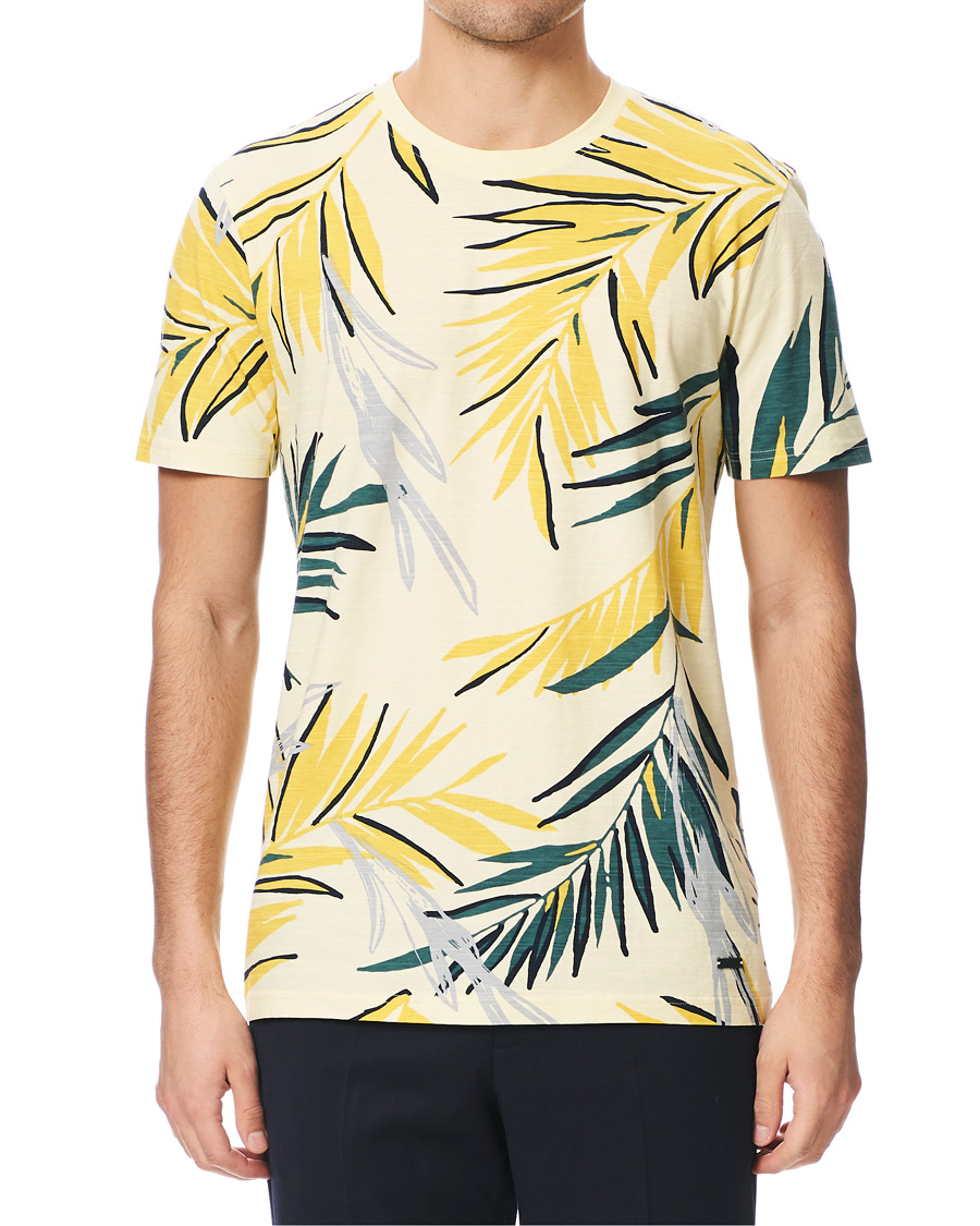 Herre | T-Shirts | BOSS ORANGE | BOSS Casual Teleaf Printed Tee Yellow