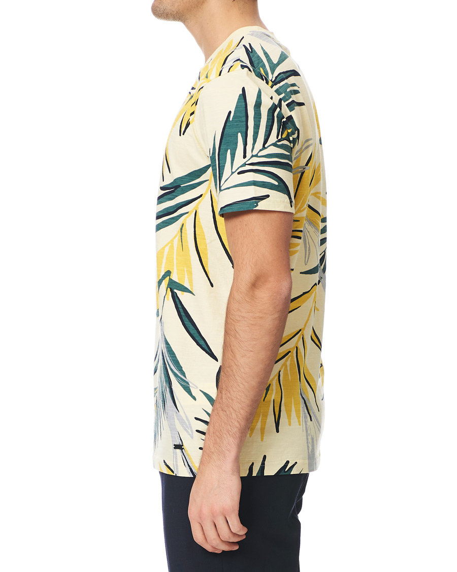 Herre | T-Shirts | BOSS ORANGE | BOSS Casual Teleaf Printed Tee Yellow