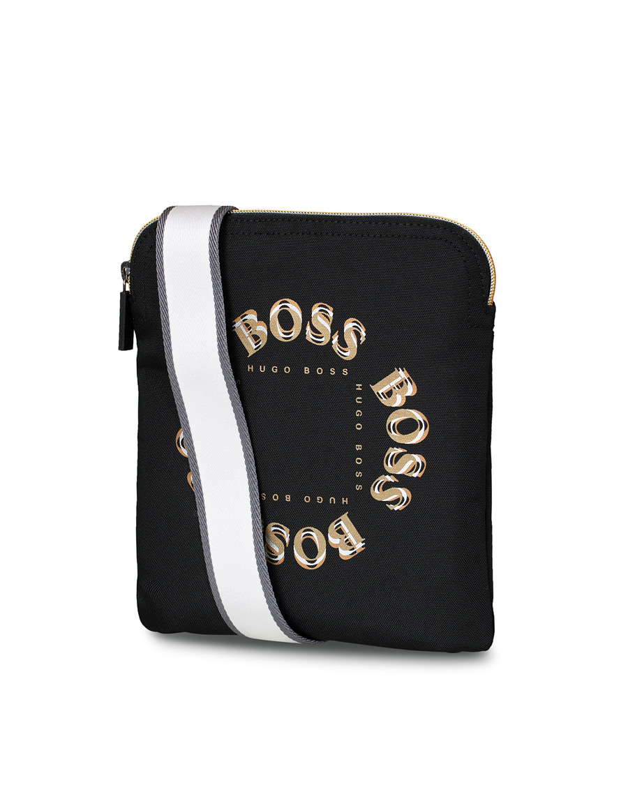 Herre | BOSS Pixel Circle Zip-bag Black/Gold | BOSS BLACK | BOSS Pixel Circle Zip-bag Black/Gold