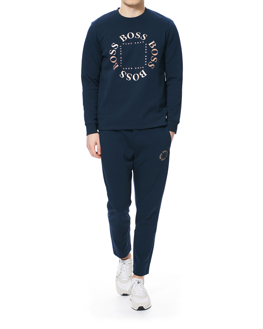 Herre | Trøjer | BOSS GREEN | BOSS Athleisure Salbo Circle Sweatshirt Navy/Rosé Gold