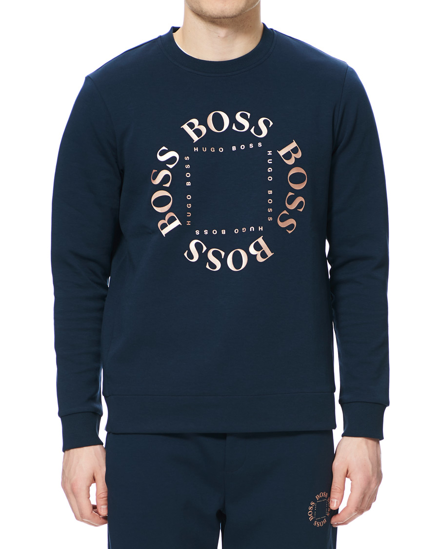 Herre | Trøjer | BOSS GREEN | BOSS Athleisure Salbo Circle Sweatshirt Navy/Rosé Gold