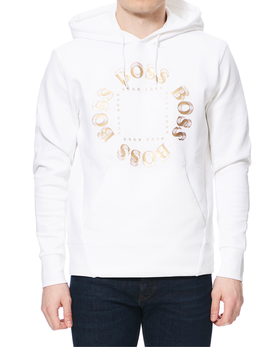 Herre | Trøjer | BOSS GREEN | BOSS Athleisure Sly Circle Hoodie White/Gold