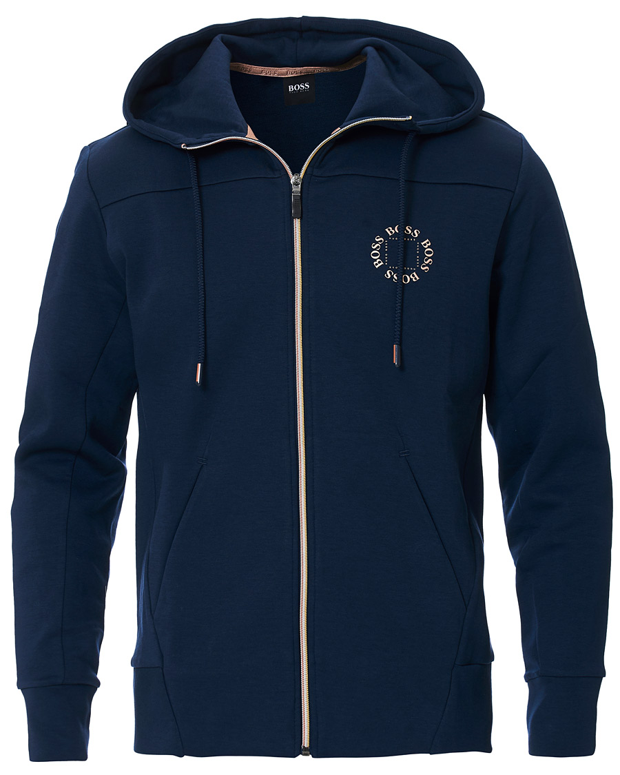Herre | Trøjer | BOSS GREEN | BOSS Athleisure Saggy Circle Full-Zip Hoodie Navy/Rosé Gold