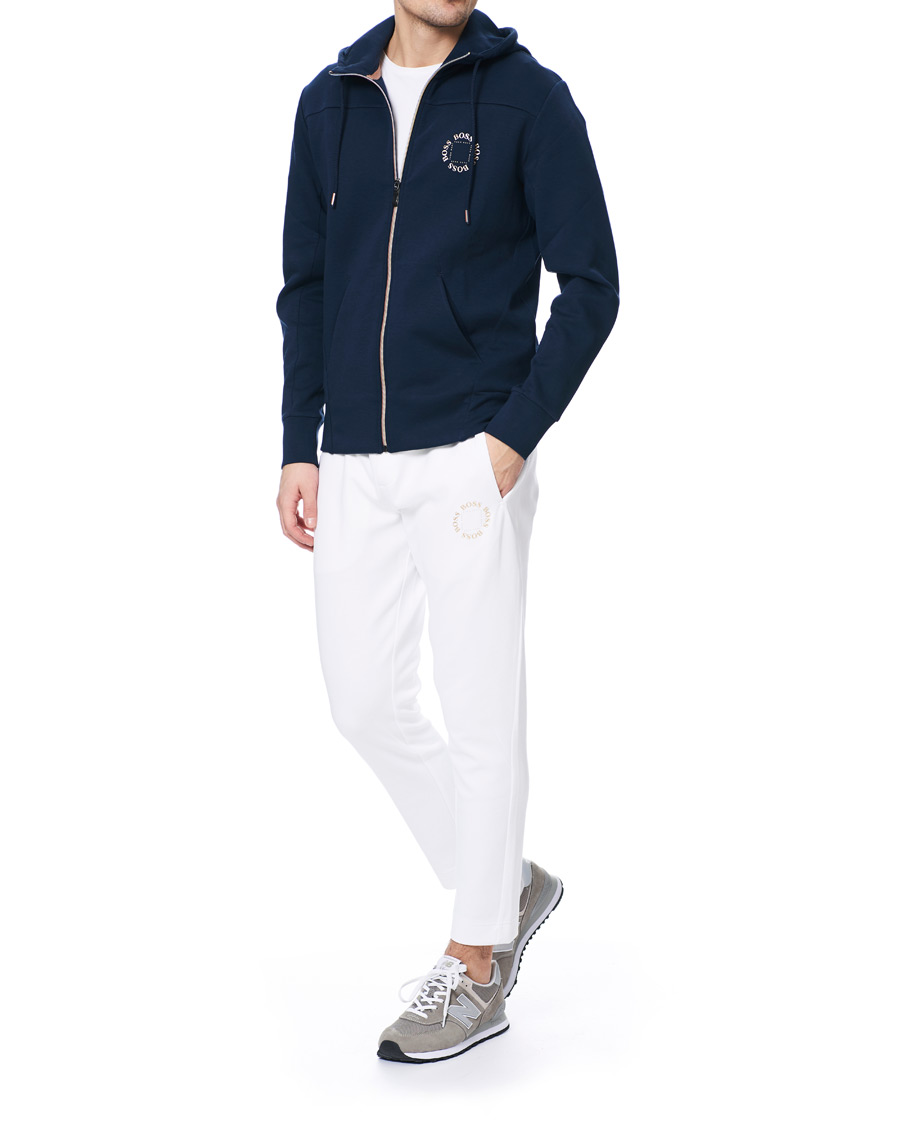 Herre | Trøjer | BOSS GREEN | BOSS Athleisure Saggy Circle Full-Zip Hoodie Navy/Rosé Gold