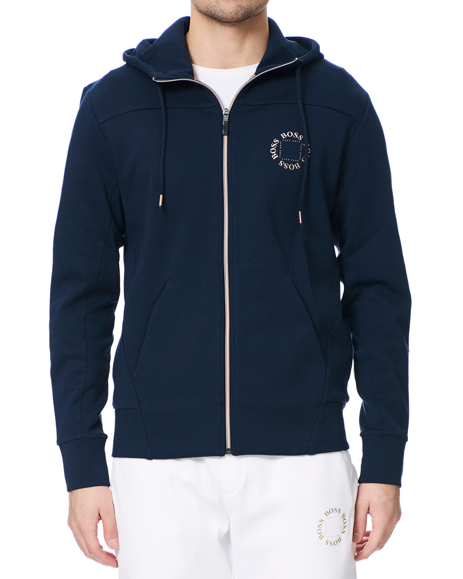 Herre | Trøjer | BOSS GREEN | BOSS Athleisure Saggy Circle Full-Zip Hoodie Navy/Rosé Gold