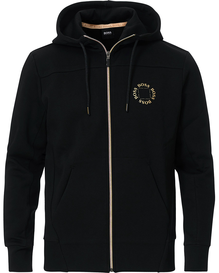 Herre | Trøjer | BOSS GREEN | BOSS Athleisure Saggy Circle Full-Zip Hoodie Black/Gold