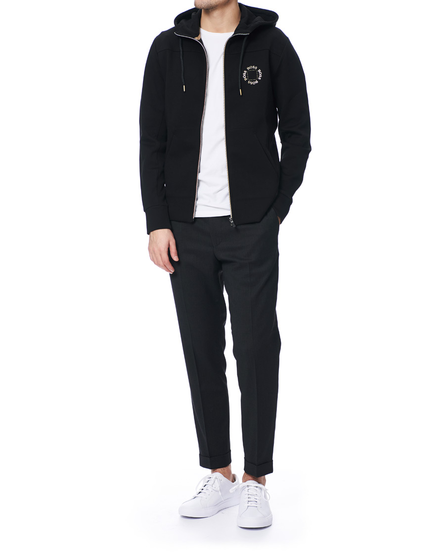 Herre | Trøjer | BOSS GREEN | BOSS Athleisure Saggy Circle Full-Zip Hoodie Black/Gold