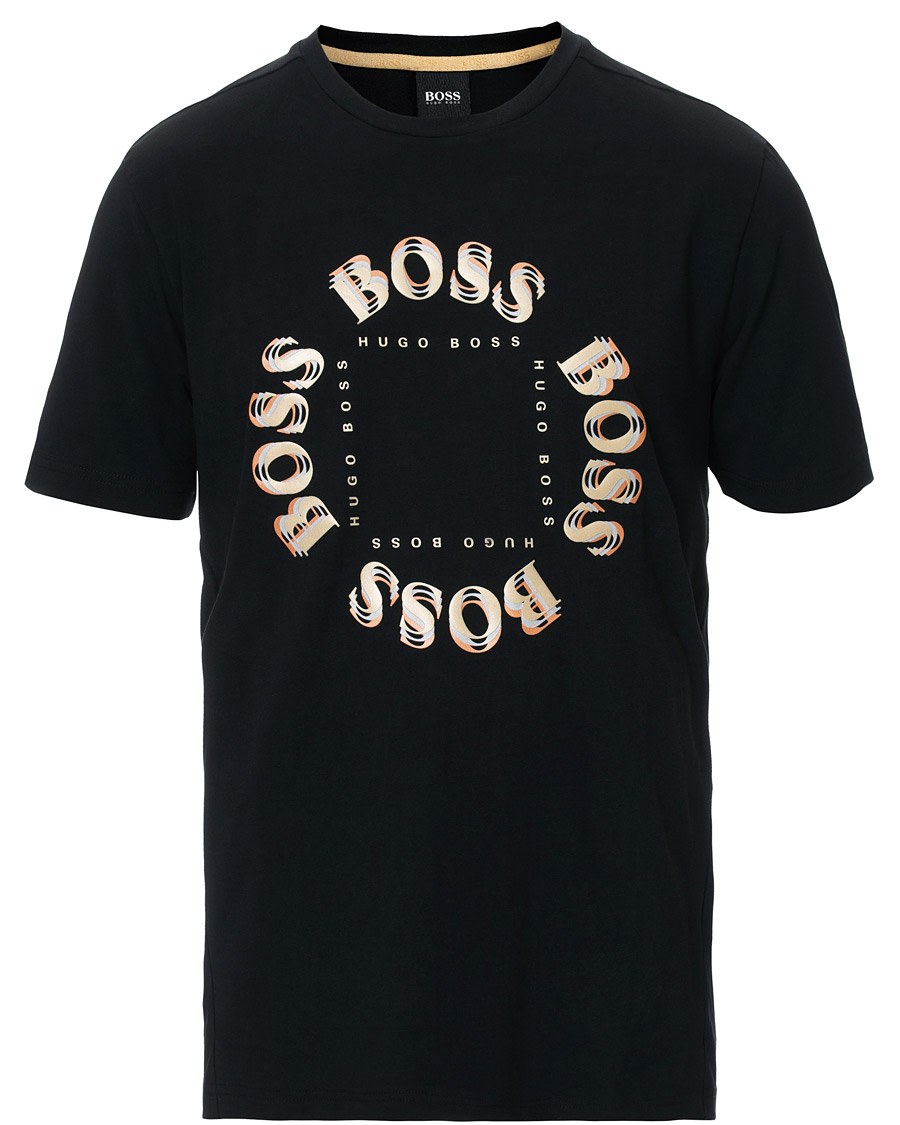Herre | T-Shirts | BOSS GREEN | BOSS Athleisure Circle Logo Tee Black/Gold