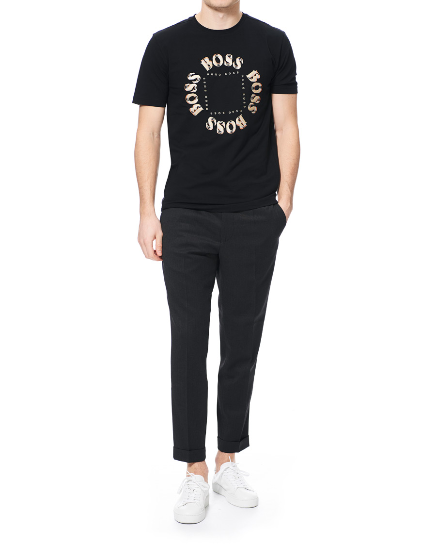 Herre | T-Shirts | BOSS GREEN | BOSS Athleisure Circle Logo Tee Black/Gold