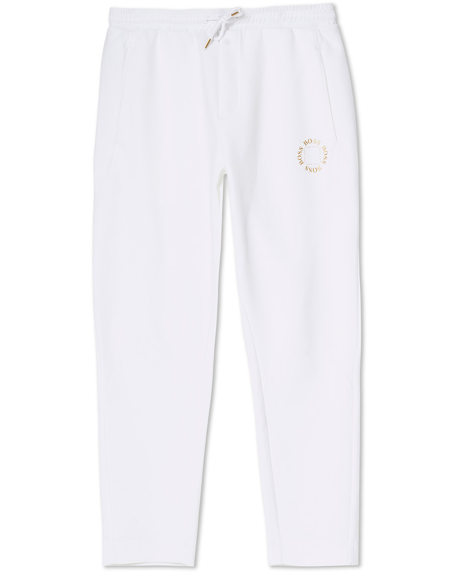 Herre | Bukser | BOSS GREEN | BOSS Athleisure Halboa Circle Sweatpants White/Gold