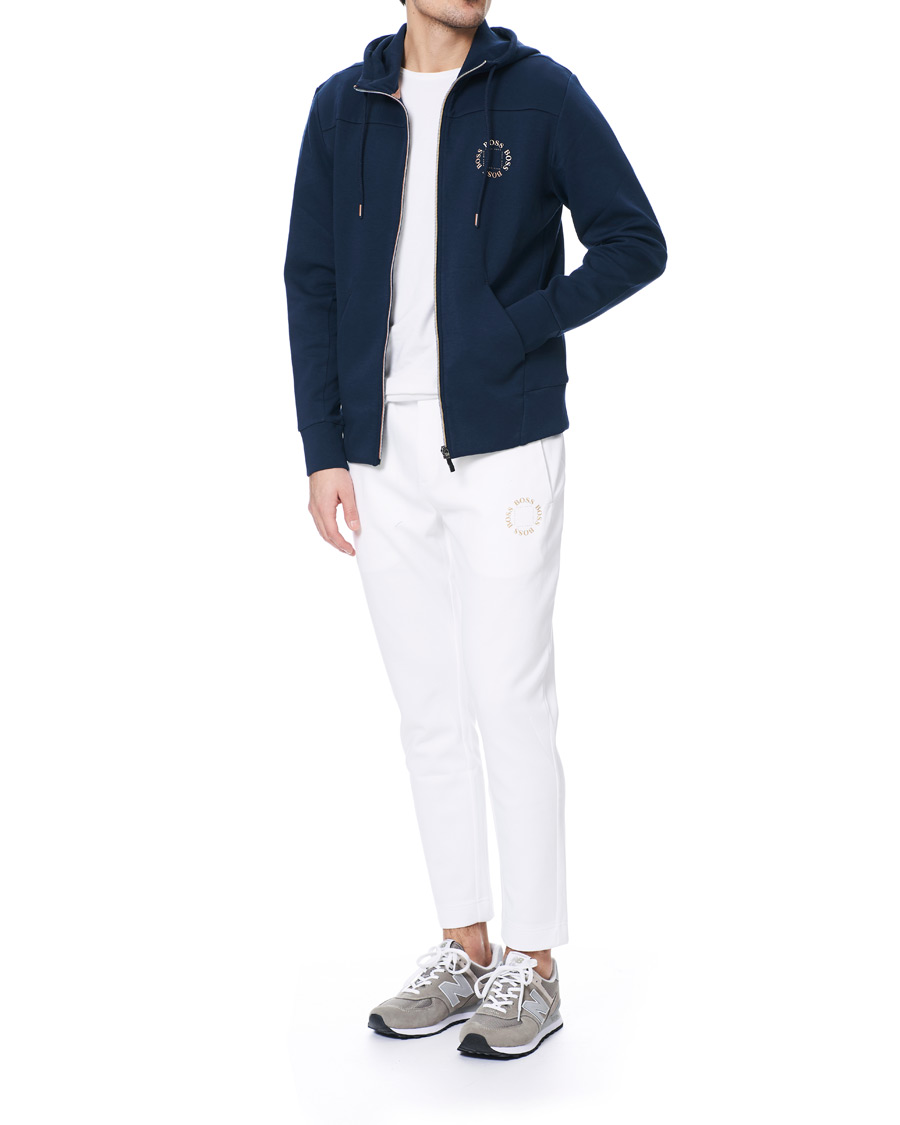 Herre | Bukser | BOSS GREEN | BOSS Athleisure Halboa Circle Sweatpants White/Gold