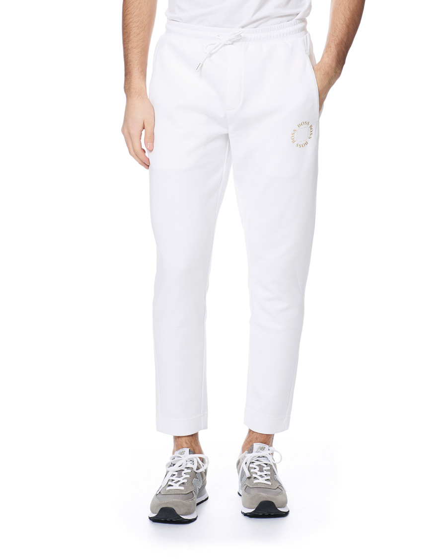 Herre | Bukser | BOSS GREEN | BOSS Athleisure Halboa Circle Sweatpants White/Gold