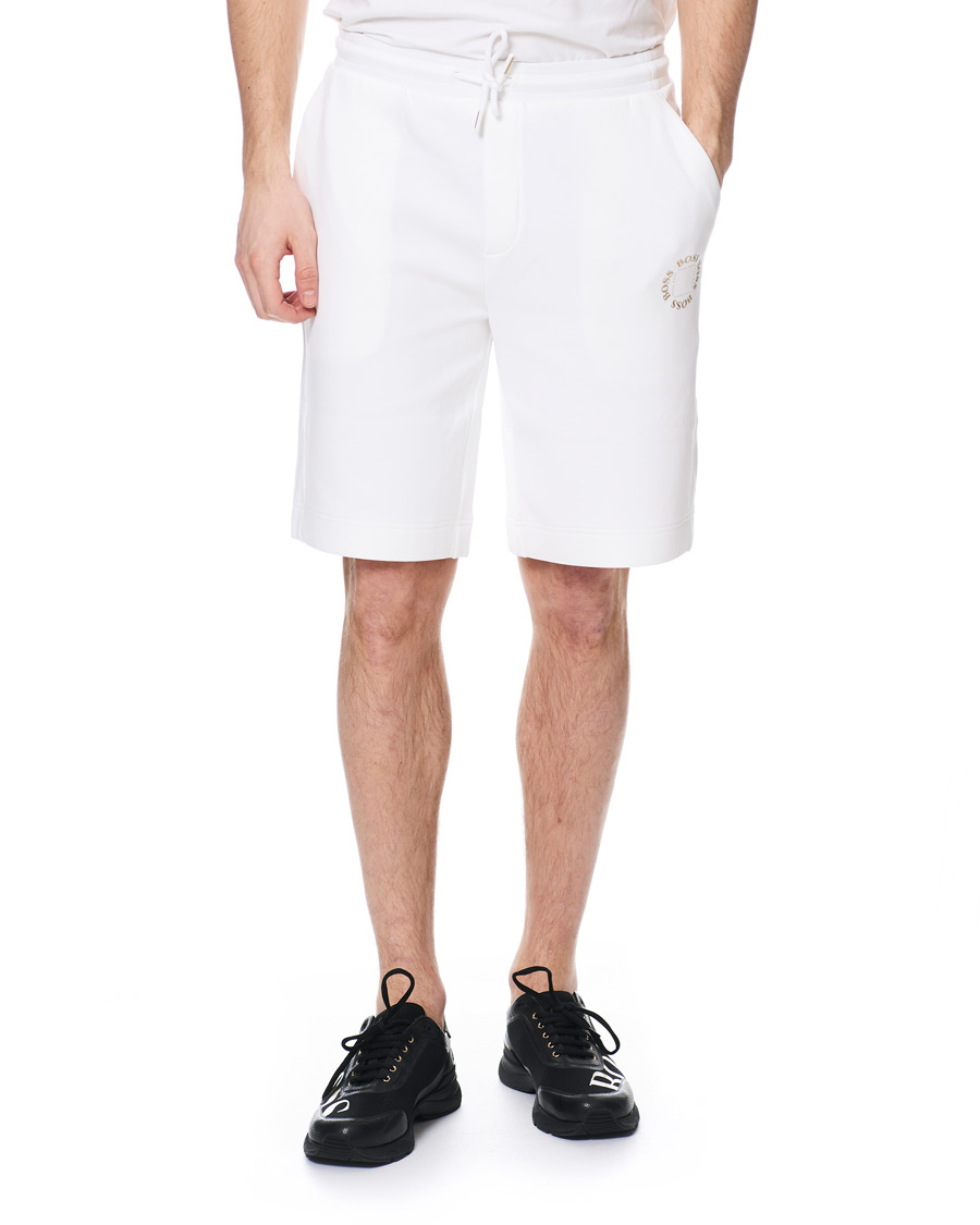Herre | Shorts | BOSS GREEN | BOSS Athleisure Halboa Circle Shorts White/Gold