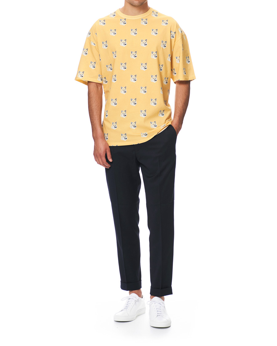 Herre | T-Shirts | Maison Kitsuné | All Over Pastel Fox Head T-shirt Yellow