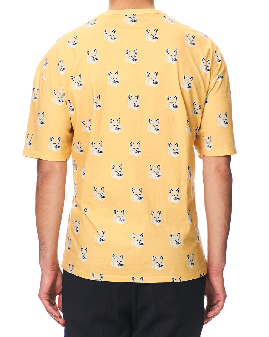 Herre | T-Shirts | Maison Kitsuné | All Over Pastel Fox Head T-shirt Yellow