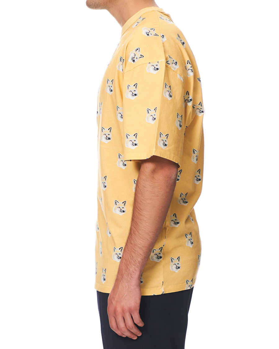 Herre | T-Shirts | Maison Kitsuné | All Over Pastel Fox Head T-shirt Yellow
