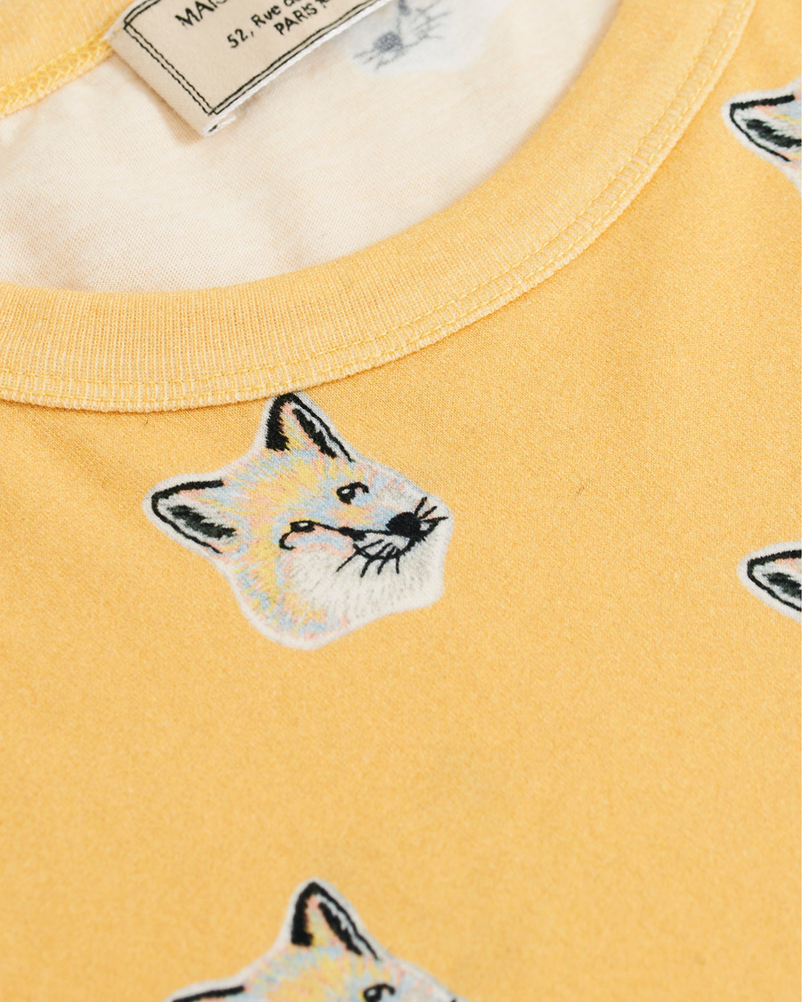 Herre | T-Shirts | Maison Kitsuné | All Over Pastel Fox Head T-shirt Yellow