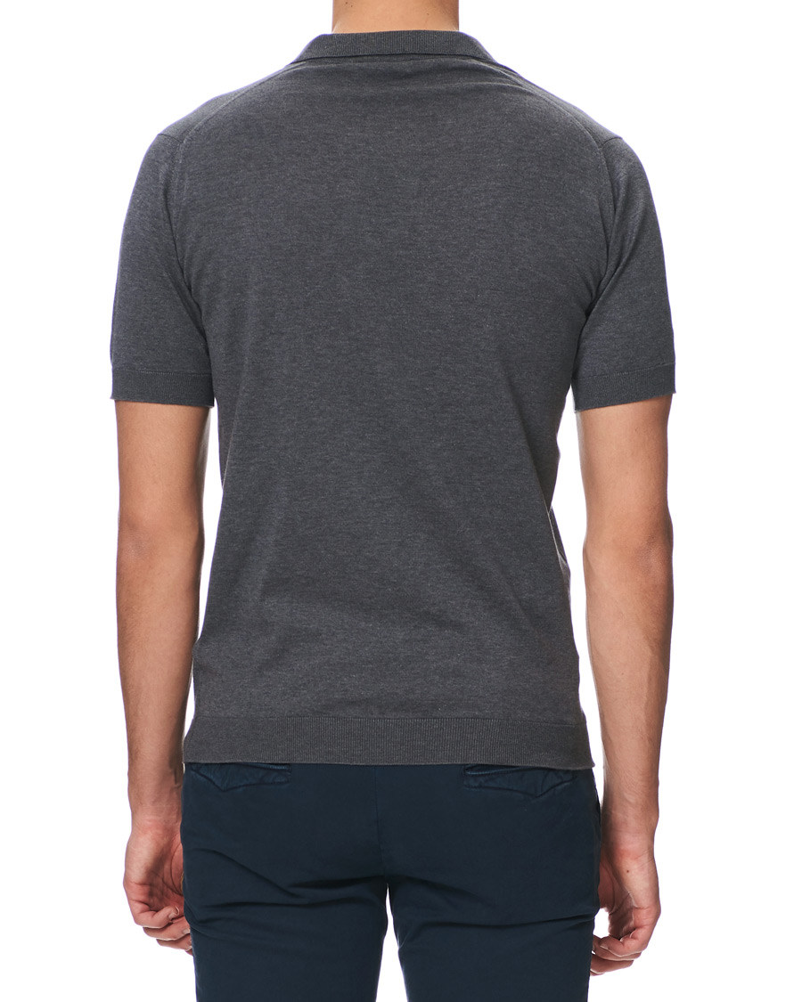 Herre | Polotrøjer | John Smedley | Noah Skipper Collar Sea Island Polo Charcoal