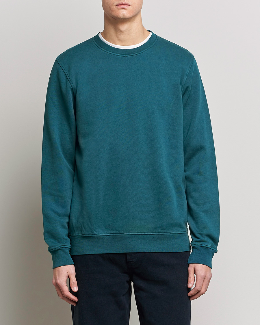 Herre | Tøj | Colorful Standard | Classic Organic Crew Neck Sweat Ocean Green