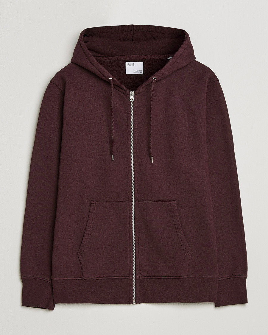 Herre | Gaver til særlige lejligheder | Colorful Standard | Classic Organic Full Zip Hood Oxblood Red