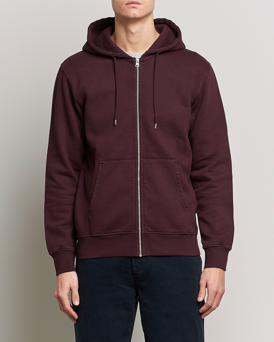 Herre | Gaver til særlige lejligheder | Colorful Standard | Classic Organic Full Zip Hood Oxblood Red