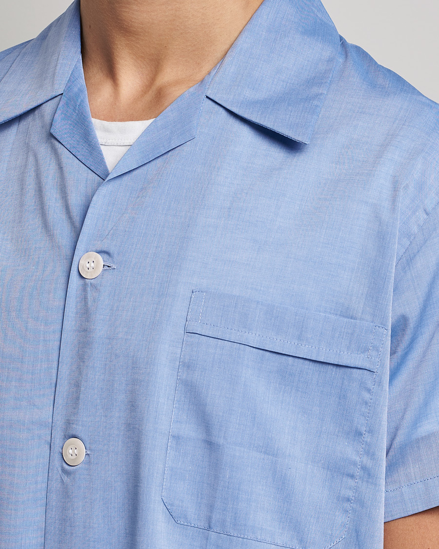 Herre | Pyjamas & Morgenkåber | Derek Rose | Shortie Cotton Pyjama Set Blue