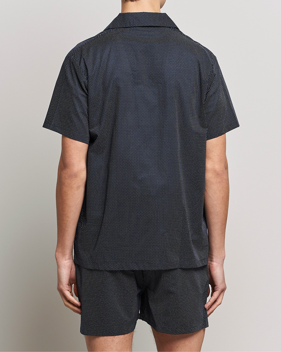 Herre | | Derek Rose | Shortie Printed Cotton Pyjama Set Navy