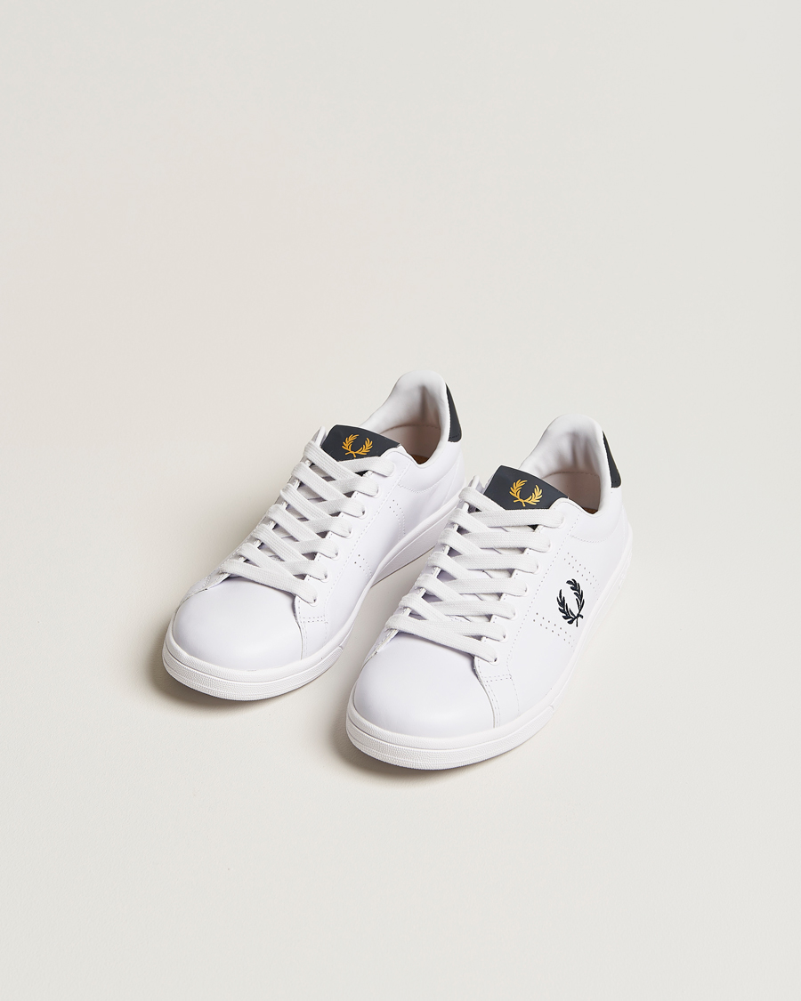 Herre | Fred Perry | Fred Perry | B721 Leather Sneakers White/Navy