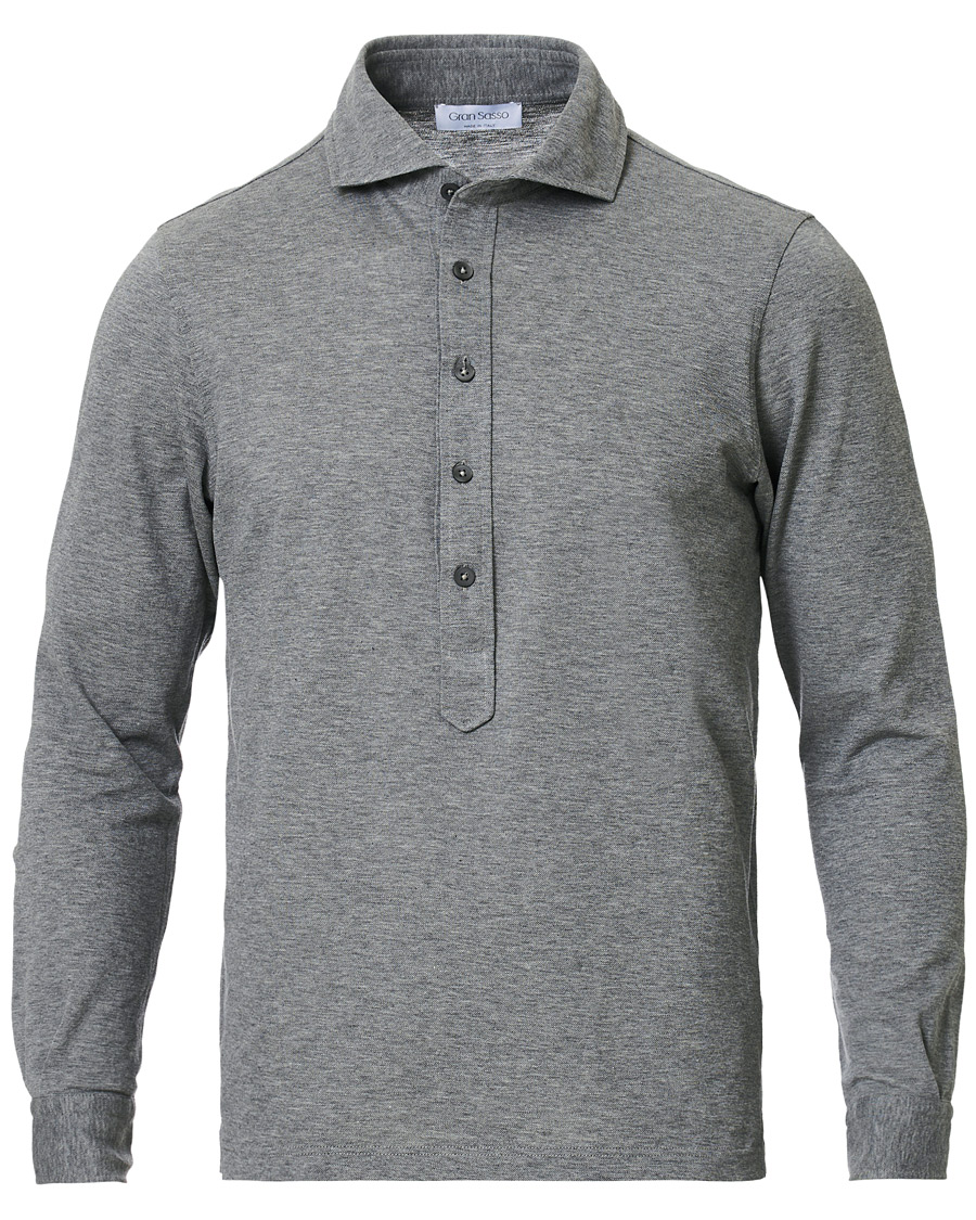 Herre | Skjorter | Gran Sasso | Popover Shirt Grey