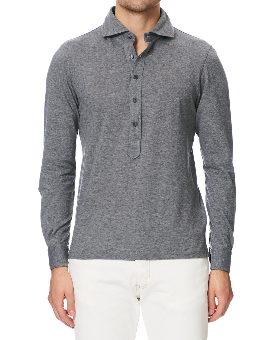 Herre | Skjorter | Gran Sasso | Popover Shirt Grey